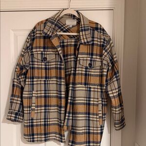 Lucky Brand Plaid Button-Up Jacket